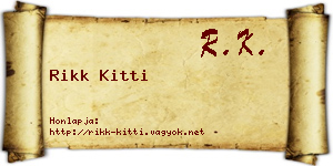 Rikk Kitti névjegykártya